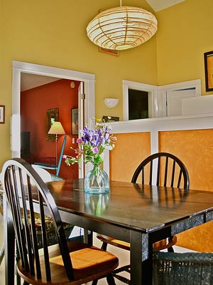 The dining area in Red's Garden Cottage
