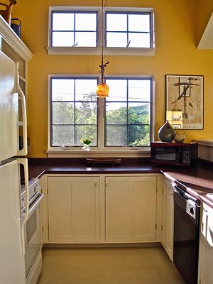 Kitchen with windows